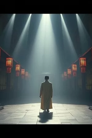 长夜列车第七站竖版海报：夜班列车停靠在没有站牌的雾中月台